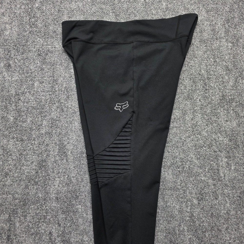 Fox Racing Moto Leggings Black Ribbed Panel Women's Large Athletic Gym Tights - Picture 8 of 13